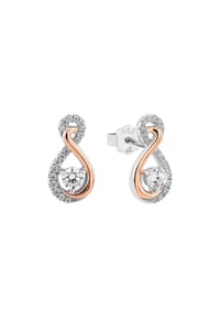 amor - Damen Ohrstecker, 925er Silber - BICOLOR