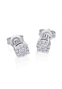 ONE ELEMENT Timeless Diamonds - 0,16 ct Diamant Brillant Invisible Ohrringe - silber