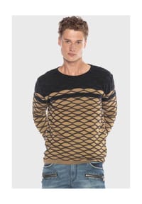 CIPO & BAXX® - Pullover mit modernem Muster - GREY