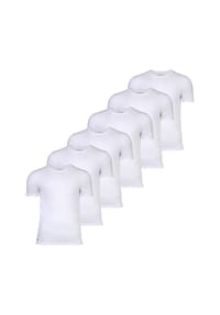 LACOSTE - Herren T-Shirts, 6er Pack - Essentials, Rundhals, Slim Fit, Baumwolle, einfarbig - Schwarz
