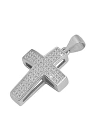 Adelia's Cross Collection - Anhänger – Kreuz Kreuzanhänger aus 925 Silber mit Zirkonia - silber