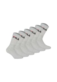 FILA - Unisex Socken, 6er Pack - Crew Socks, Frottee, Tennis, Sport (2x 3 Paar) - Blau