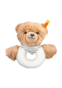 Steiff - Schlaf-gut-Bär Greifring, 12 cm - BRAUN