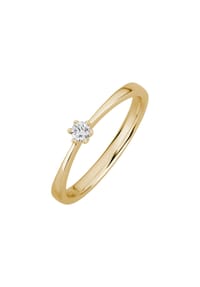 LYOMI - Ring 585/- Gold Diamant Lab Grown 0,10ct. - gelb