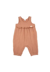 maximo® - GOTS BABY-Overall, 3/4 Länge Musselinstoff - cork washed