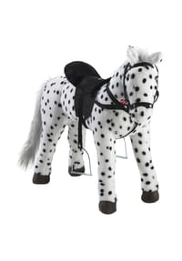 heunec® - Kuscheltier Pferd stehend schwarz - weiß getupft mit Sound - weiß