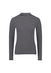 zero - Ringelshirt mit Stehkragen - CreamBlack