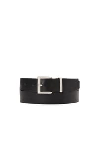 ONE ELEMENT - Schwarzer Gürtel mit silberner Schnalle mit Logo unisex - Schwarz