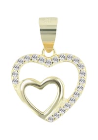 Adelia's - Adelia's moderner Herz Anhänger aus 925 Sterling Silber - Silber