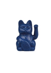 DONKEY - Winkekatze Lucky Cat Maneki Neko, Dunkelblau, 15 cm - Black