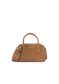 kazar - Kleine Handtasche vom Typ Brusttasche mit einem verzierten Gurt - Hellbraun