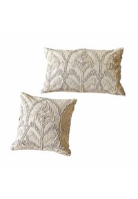 LOBERON - Kissenhülle 2er Set Esparance beige/weiß/rosa - beige/weiß/rosa