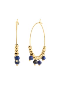 EAST / SIDE - Damen Ohrringe aus Edelstahl in gelbgold mit Lapislazuli - gelbgold