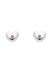 Adelia's - Damen Silber Schmuck 925 Silber Ohrringe  Ohrstecker Herz mit Zirkonia - rot