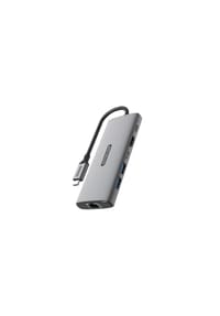 COFI - Sitecom 6-in-1 USB-C Stromversorgungs-GEN2 Multiport-Adapter - Grau 9 × 3,5 × 1,5 cm