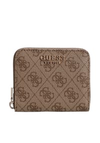 GUESS LAUREL II - Laurel II SLG Small Zip Around - Geldbörse 3cc 11 cm (latte logo) - coal logo