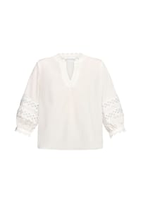 BETTY & CO - Casual-Bluse mit Spitzeneinsatz - Weiß