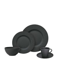 Villeroy & Boch Kombi-Set Manufacture Rock 20er Set schwarz - MANUFACTURE ROCK - schwarz
