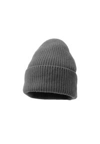 CAPO - Strickmütze, Merino, Kaschmir gerippt, Umschlag - grey