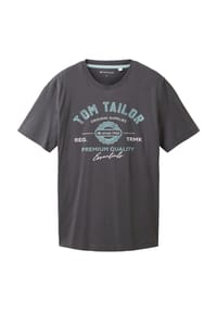 TOM TAILOR - T-Shirt, Rundhals, uni, für Herren - 10899 TARMAC GREY