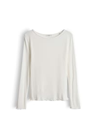 OPUS - Langarmshirt, Rollsaum, für Damen - 1004 MILK