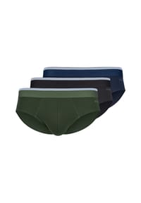 SKINY® - Herren Slips, 3er Pack - Brasil-Slips Cotton Multipack, Unterwäsche, Cotton Stretch - Blau