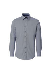 VENTI - Herren Businesshemd Langarm Print Body Fit - Blau