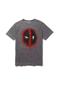 RE:COVERED - T-Shirt Marvel Deadpool Icon Paint Logo Mid Grey mit coolem Marvel-Print - Grey