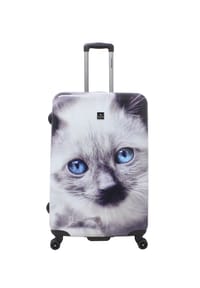 Saxoline® WhiteCat - Koffer White Cat mit niedlichem Katzenmotiv - weiss-schwarz