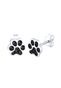 elli. - Ohrringe Pfoten Tier Hund Kristalle 925 Silber - Blau