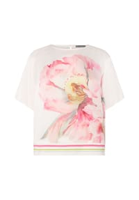 BETTY BARCLAY - Schlupfbluse mit Rippbündchen - Patch Cream/Rosé