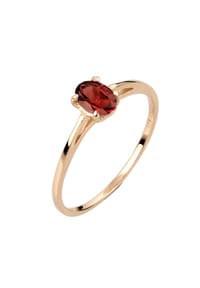 elli. PREMIUM - Ring Solitär Granat Dunkelrot 585 Gelbgold - Gold