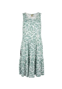 ROADSIGN® australia - Damen Kleid Layered Ease luftiges Sommerkleid mit Print, aus fließender Viskose, leicht & bequem für warme Tage - grün/weiss