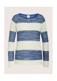 MADELEINE - Baumwollpullover mit Streifenmuster - royalblau / wollweiß