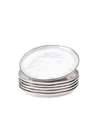 LOBERON Dessertteller 6er Set Biarré weiß - Geschirr - weiß
