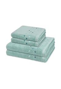 ROSS® 2 X Handtuch 2 X Duschtuch im Set Stoneline - Stoneline - Flanell