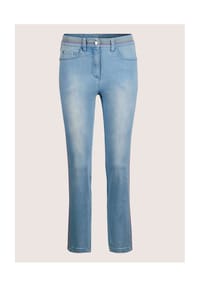 MADELEINE - Schmale 7/8-Jeans mit bunten Streifen-Akzenten - bleached