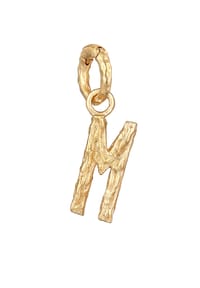 elli. - Anhänger Buchstabe M Organic Look 925 Silber Vergoldet - Gold