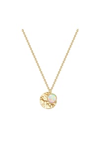 GLANZSTÜCKE MÜNCHEN - Damen Kette aus 925/- Sterling Silber in Gelbgold mit Opal (synth.) - gelbgold