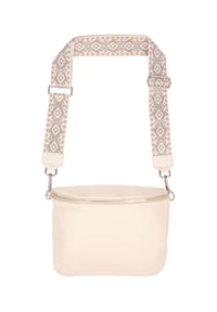 Seasons of April - Gürteltasche Crossbody Bag Rona Große Damen Umhängetasche aus 100% Echtleder mit breitem Gurt - Creme 2