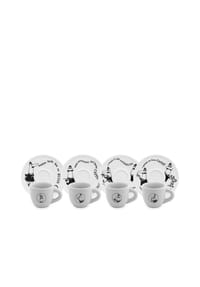 BIALETTI - Mokatassen Carosello, 4er Set, mit Untertasse - Bunt