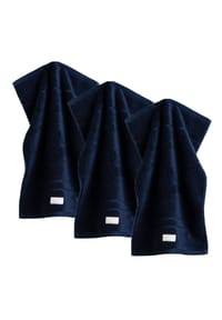 GANT - Gästetuch, 3er Pack - Organic Premium Towel, Frottee - Dunkelblau