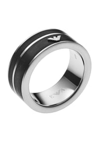 EMPORIO ARMANI - Herren Ring "EGS2032", Edelstahl - SILBER/SCHWARZ
