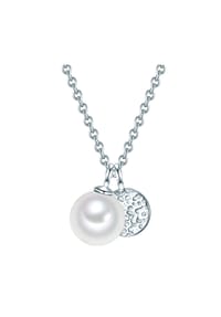 VALERO PEARLS - Damen Kette aus 925/- Sterling Silber in Silber mit Süßwasser-Zuchtperle - silber