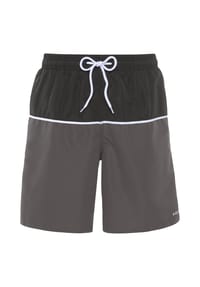 s.Oliver - Ryker Badehose, Tunnelzug, Colourblocking-Optik, für Herren - 1422 BLACK-GREY