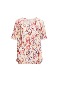 GOLDNER - Farbbrillante Druckbluse mit liebevollen Details - bunt / gestreift