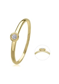 ONE ELEMENT Timeless Diamonds - 0,03 ct Diamant Brillant Ring aus 585 Gelbgold - gold