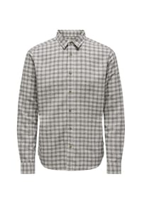 ONLY & SONS - Freizeithemd Gudmund, Slim-Fit, Langarm, Kent-Kragen, für Herren - 187201014 EGRET