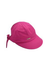 SEEBERGER - Baumwollstoff Schirmmütze mit Schleife 468796-0 - cassis