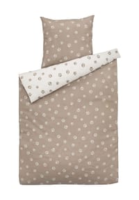elegante - Mako-Satin-Bettwäsche "Paws" - NATUR-BEIGE